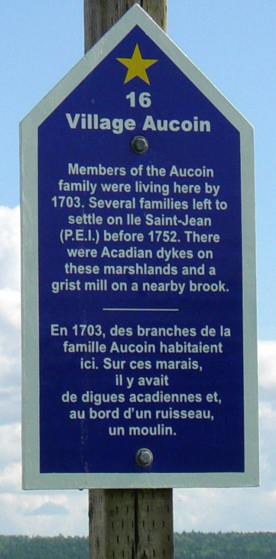 Colchester County: Acadian Heritage sign #16, Bible Hill