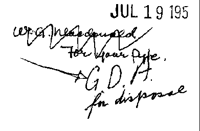 Handwritten note on Murille Schofield's typewritten original of History of the Windsor Electric Light & Power Company