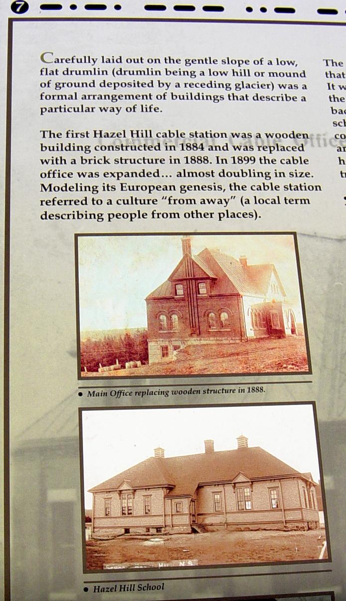 Hazel Hill: Commercial Cable Trans Atlantic Park, center interpretative panel