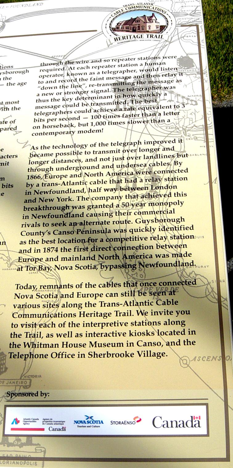 Hazel Hill: Commercial Cable Trans Atlantic Park, west interpretative panel