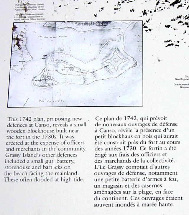 Detail of the interpretative panel at the ruins of the Grassy Island Fort