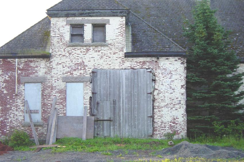 Hazel Hill: Commercial Cable Company telegraph building, 1980s door