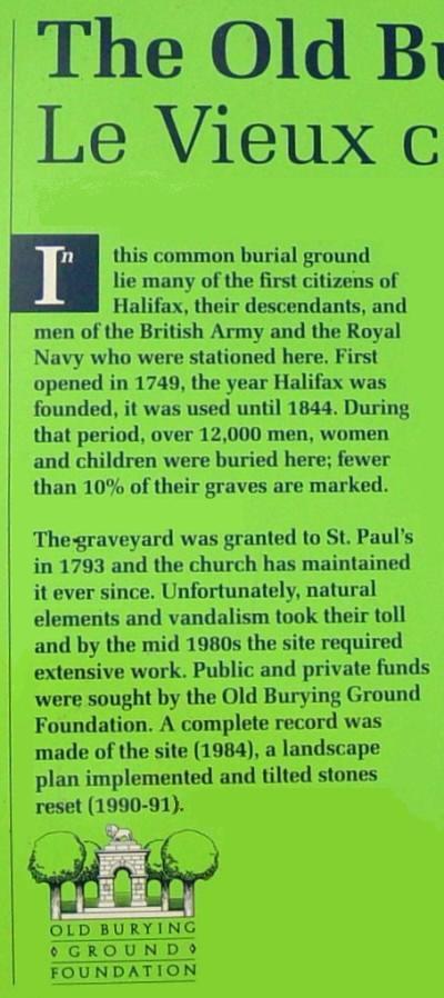 Halifax: Old Burying Ground