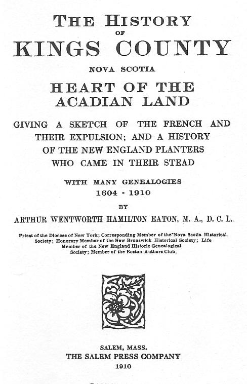 History of Kings County, 1910, by A.W.H. Eaton