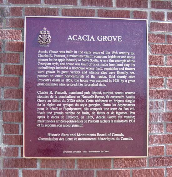 Historic plaque in the parking lot at Prescott House