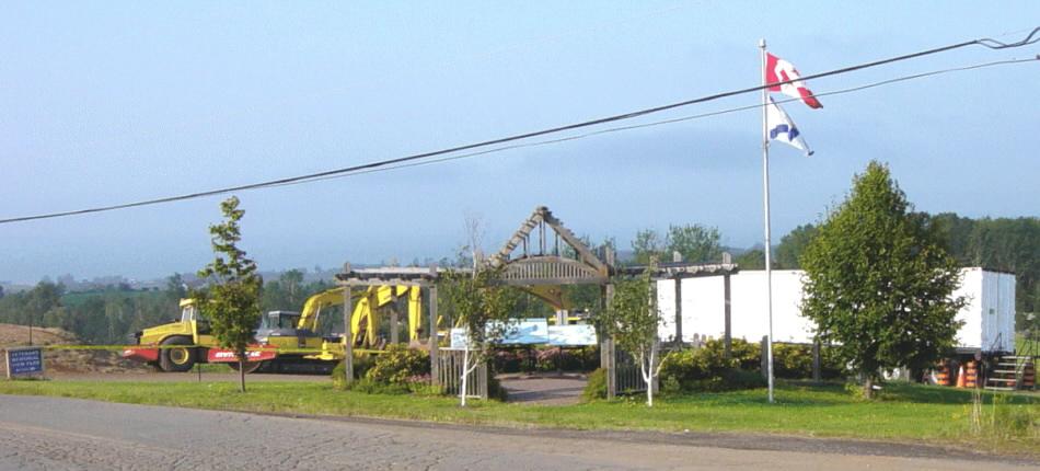 Nova Scotia, Avonport: Veterans Memorial in the midst of construction, twinning Highway 101
