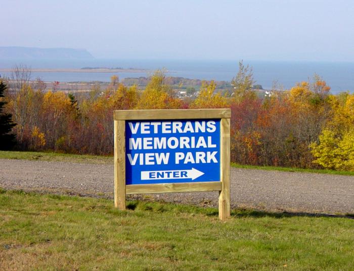 Nova Scotia, Avonport: Veterans Memorial View Park military memorial, unveiling ceremony