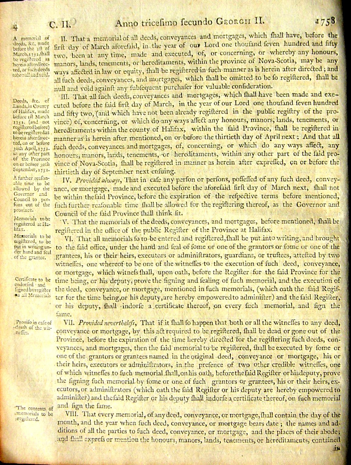 Page 4, Statutes of Nova Scotia, 1805, R.J. Uniacke