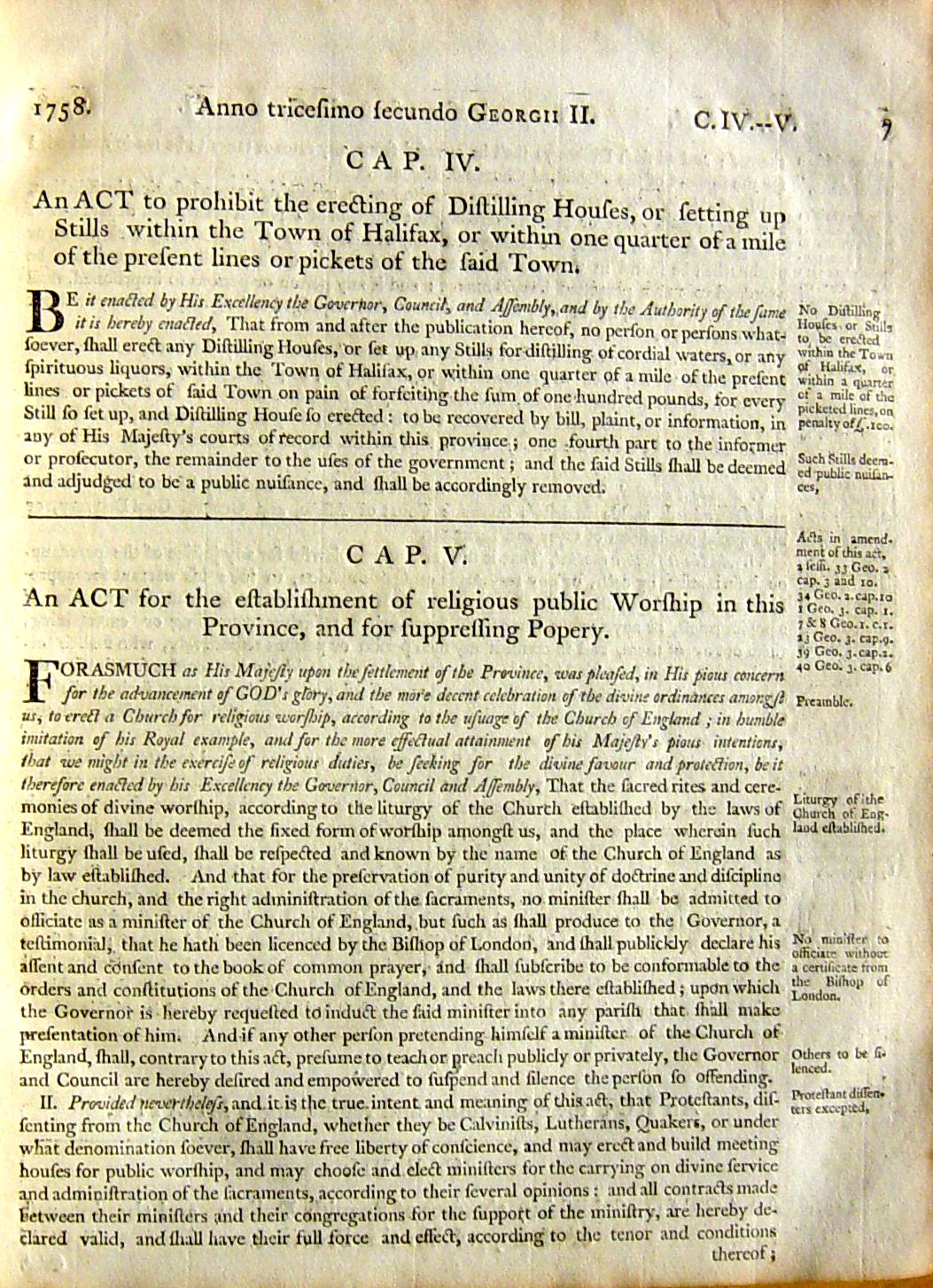 Page 7, Statutes of Nova Scotia, 1805, R.J. Uniacke