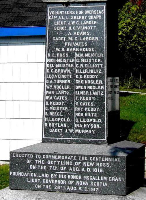 New Ross war memorial monument, south face