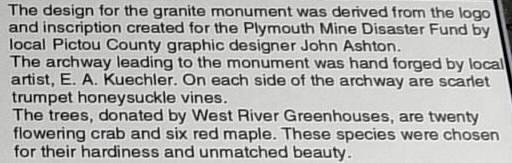 New Glasgow: Westray Miners Memorial, interpretative panel 4