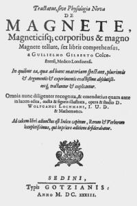 Title Page 1633 edition, De Magnete, by William Gilbert