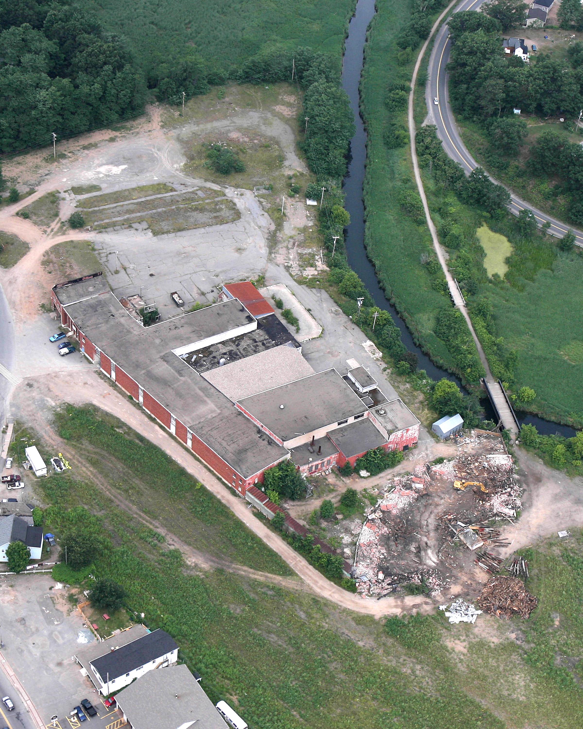 Aerial view: Remains of the Railway Roundhouse at Kentville, Nova Scotia