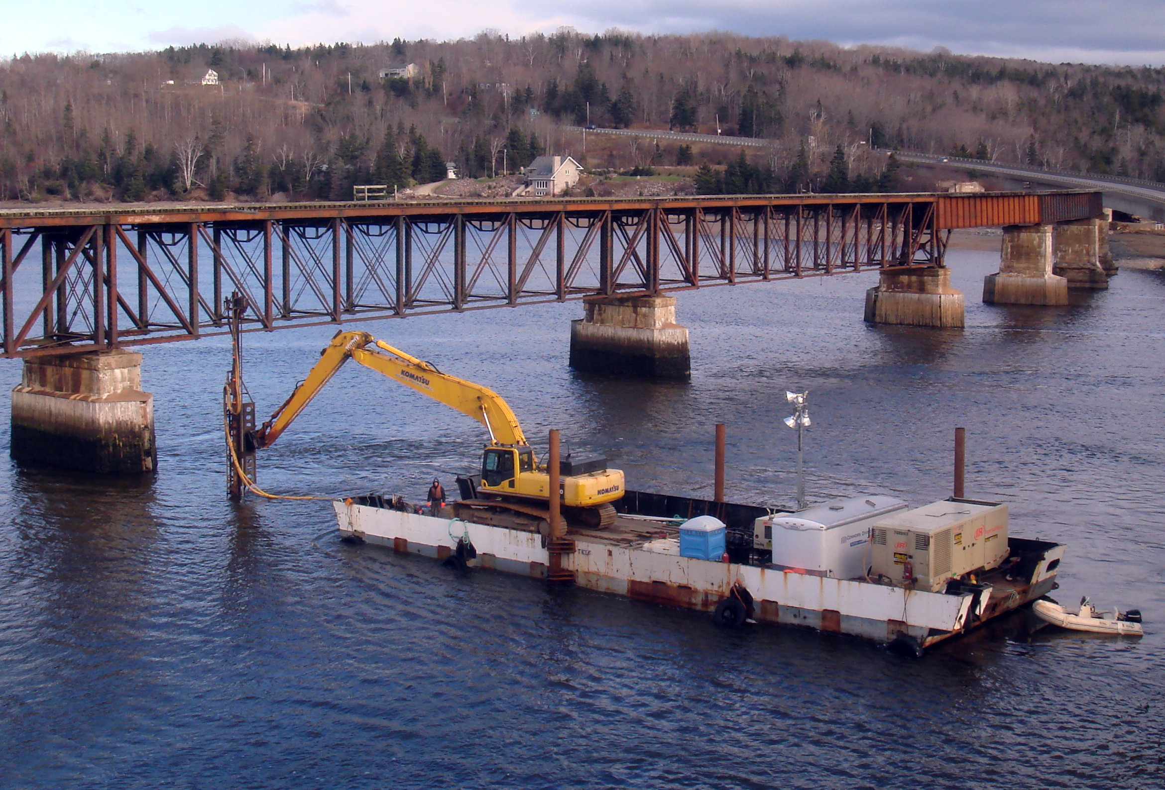 Dominion Atlantic Railway: Bear River Bridge, Digby County, Nova Scotia, 17 Dec 2011