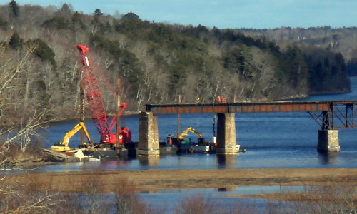Dominion Atlantic Railway: Sissiboo River Bridge, Weymouth, Digby County, Nova Scotia, 26 Jan 2012