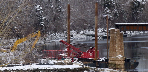 Dominion Atlantic Railway: Sissiboo River Bridge, Weymouth, Digby County, Nova Scotia, 31 Jan 2012