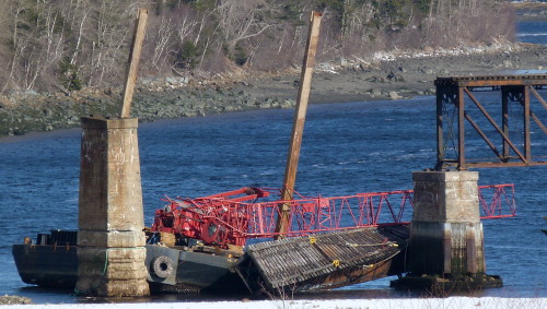 Dominion Atlantic Railway: Sissiboo River Bridge, Weymouth, Digby County, Nova Scotia, 03 Feb 2012