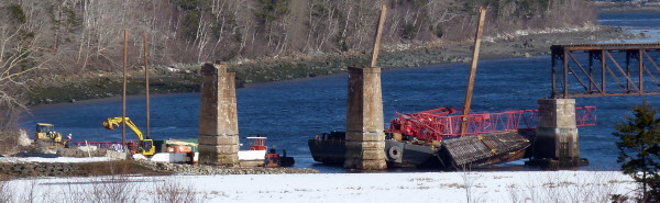 Dominion Atlantic Railway: Sissiboo River Bridge, Weymouth, Digby County, Nova Scotia, 03 Feb 2012