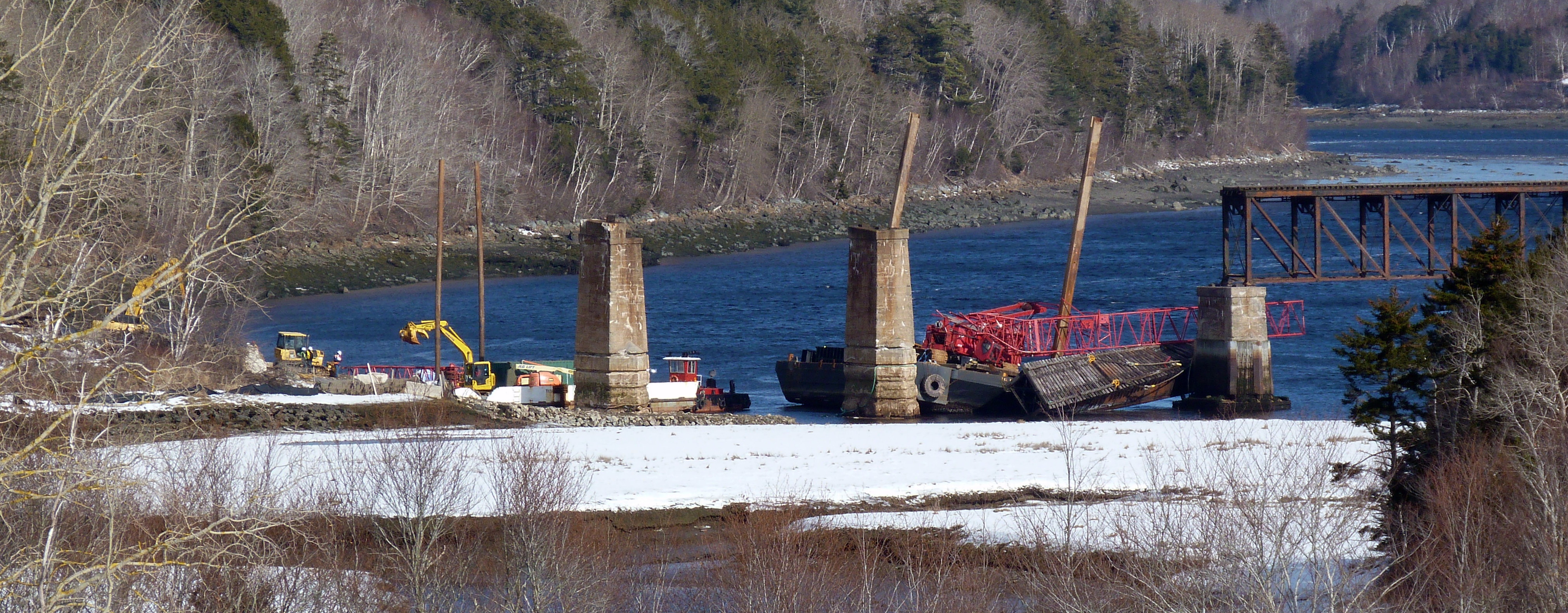 Dominion Atlantic Railway: Sissiboo River Bridge, Weymouth, Digby County, Nova Scotia, 03 Feb 2012
