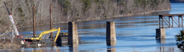 Dominion Atlantic Railway: Sissiboo River Bridge, Weymouth, Digby County, Nova Scotia, 08 Feb 2012