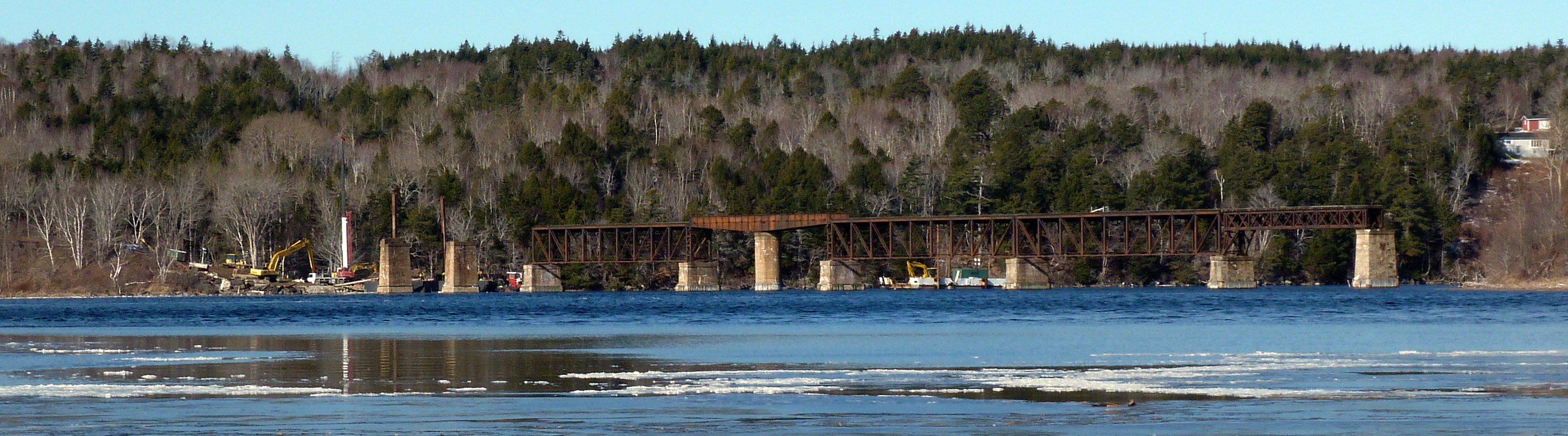 Dominion Atlantic Railway: Sissiboo River Bridge, Weymouth, Digby County, Nova Scotia, 08 Feb 2012