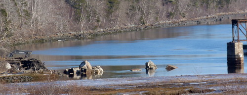 Dominion Atlantic Railway: Sissiboo River Bridge, Weymouth, Digby County, Nova Scotia, 10 Feb 2012