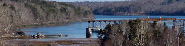 Dominion Atlantic Railway: Sissiboo River Bridge, Weymouth, Digby County, Nova Scotia, 10 Feb 2012