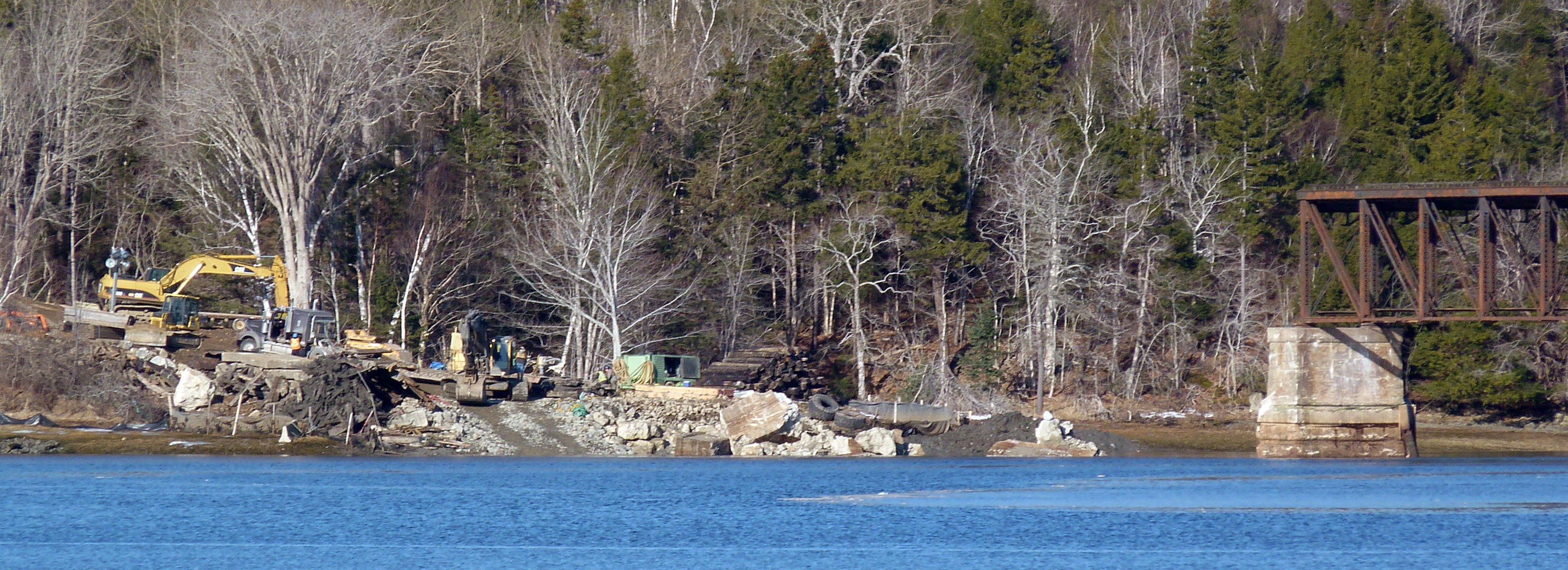 Dominion Atlantic Railway: Sissiboo River Bridge, Weymouth, Digby County, Nova Scotia, 10 Feb 2012