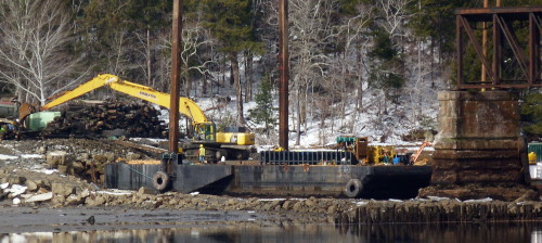 Dominion Atlantic Railway: Sissiboo River Bridge, Weymouth, Digby County, Nova Scotia, 15 Feb 2012