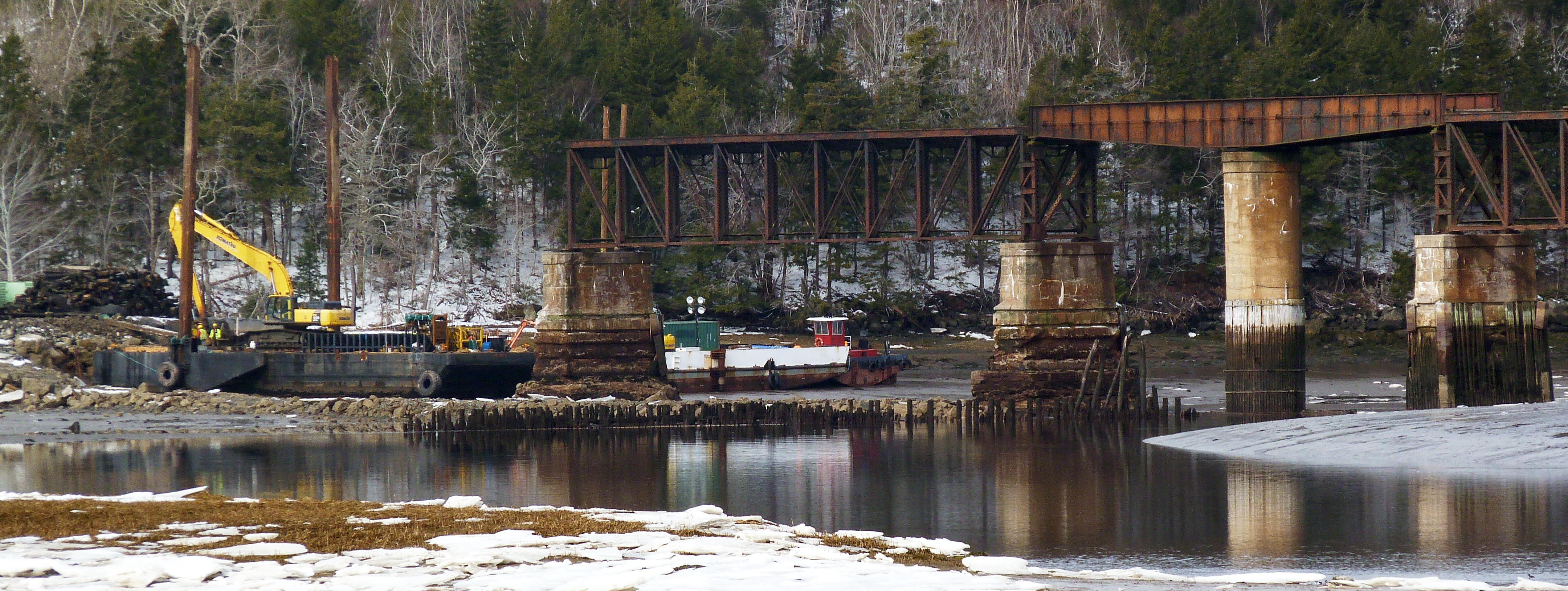 Dominion Atlantic Railway: Sissiboo River Bridge, Weymouth, Digby County, Nova Scotia, 15 Feb 2012