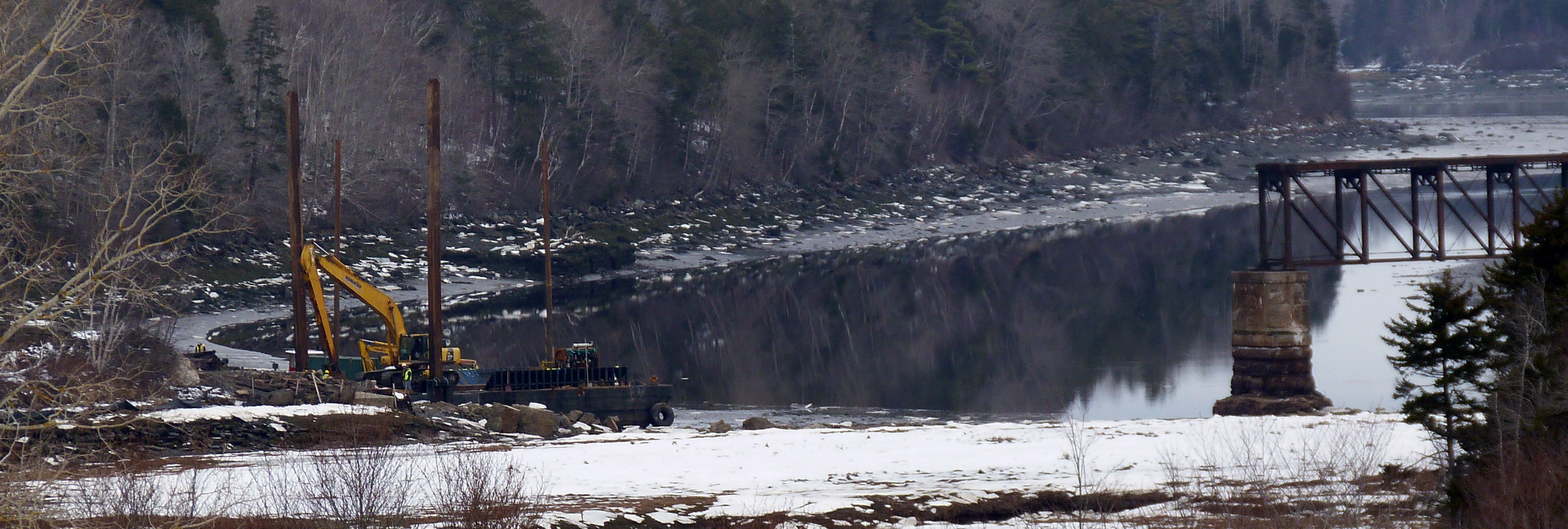 Dominion Atlantic Railway: Sissiboo River Bridge, Weymouth, Digby County, Nova Scotia, 15 Feb 2012