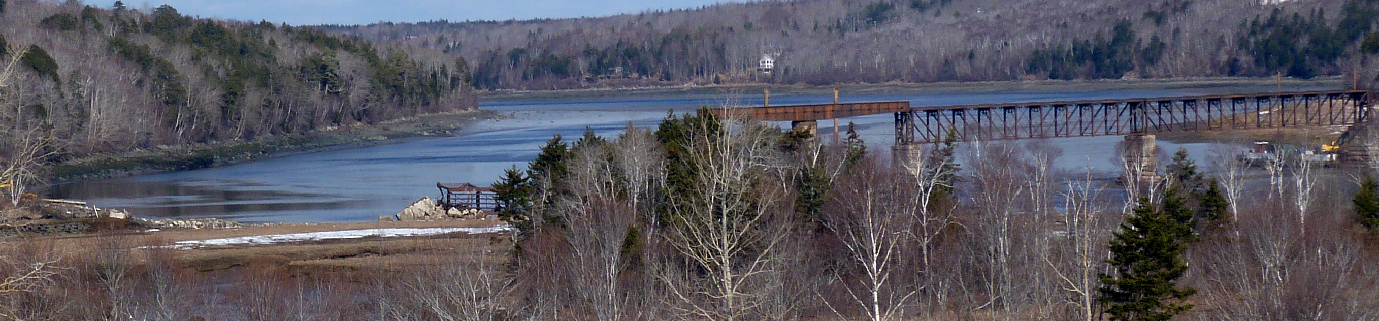 Dominion Atlantic Railway: Sissiboo River Bridge, Weymouth, Digby County, Nova Scotia, 18 Feb 2012