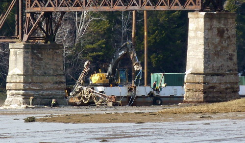 Dominion Atlantic Railway: Sissiboo River Bridge, Weymouth, Digby County, Nova Scotia, 18 Feb 2012
