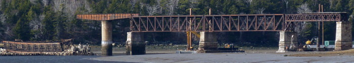Dominion Atlantic Railway: Sissiboo River Bridge, Weymouth, Digby County, Nova Scotia, 18 Feb 2012