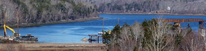 Dominion Atlantic Railway: Sissiboo River Bridge, Weymouth, Digby County, Nova Scotia, 21 Feb 2012