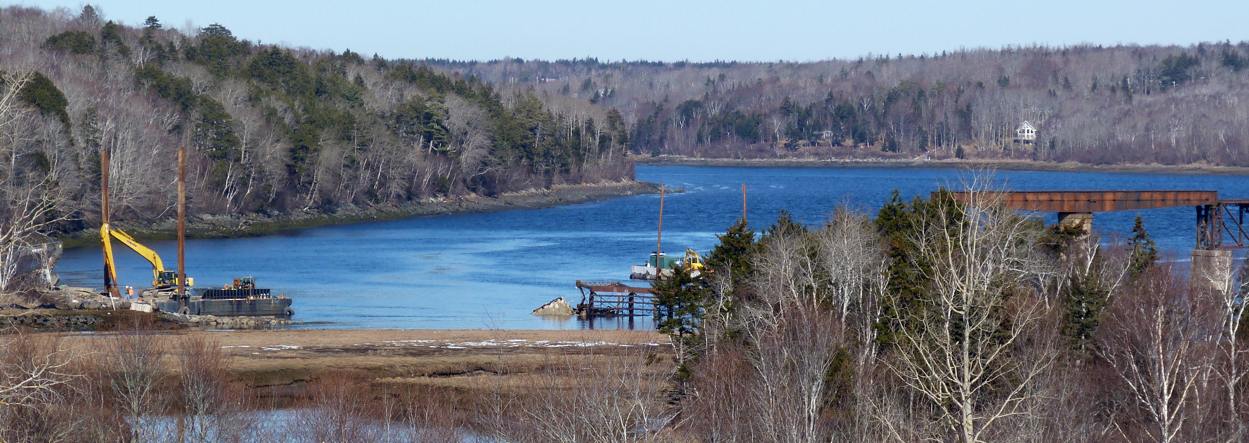 Dominion Atlantic Railway: Sissiboo River Bridge, Weymouth, Digby County, Nova Scotia, 21 Feb 2012