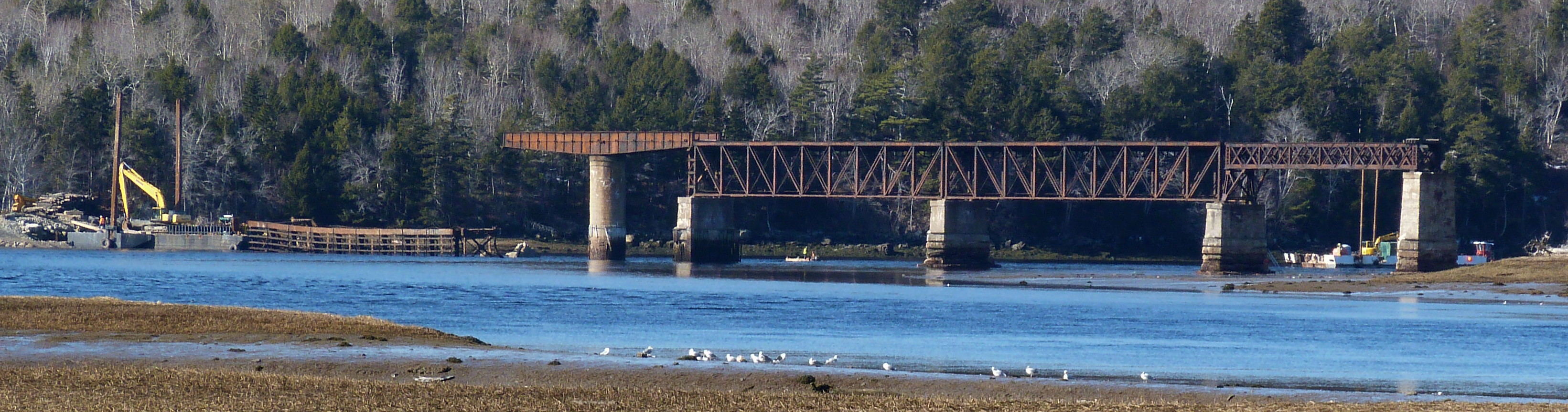 Dominion Atlantic Railway: Sissiboo River Bridge, Weymouth, Digby County, Nova Scotia, 21 Feb 2012