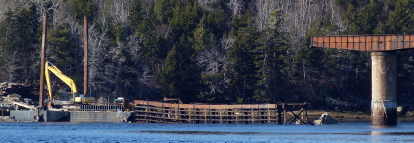Dominion Atlantic Railway: Sissiboo River Bridge, Weymouth, Digby County, Nova Scotia, 21 Feb 2012