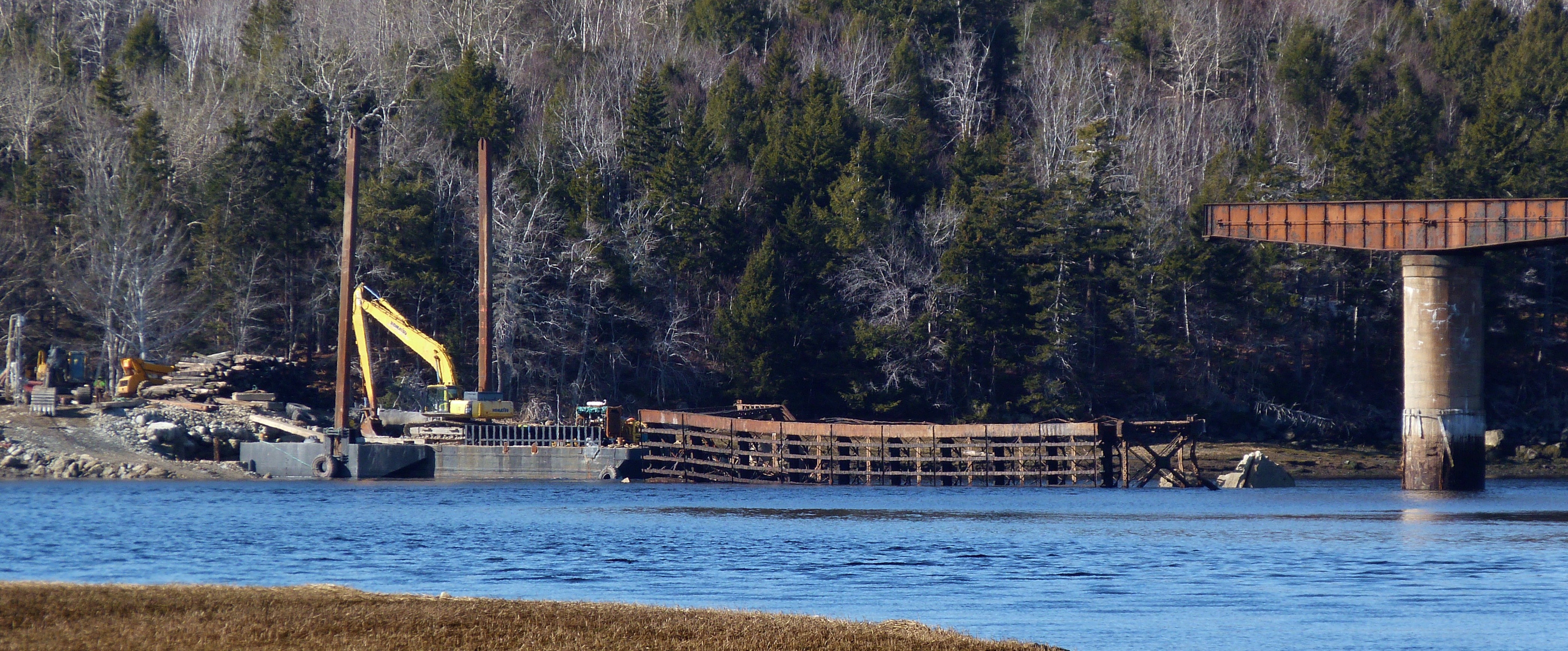 Dominion Atlantic Railway: Sissiboo River Bridge, Weymouth, Digby County, Nova Scotia, 21 Feb 2012
