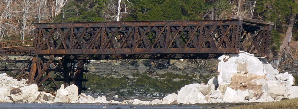 Dominion Atlantic Railway: Sissiboo River Bridge, Weymouth, Digby County, Nova Scotia, 27 Feb 2012