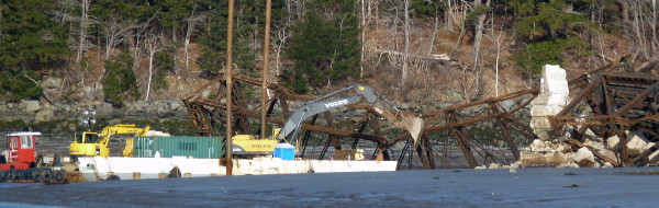 Dominion Atlantic Railway: Sissiboo River Bridge, Weymouth, Digby County, Nova Scotia, 27 Feb 2012