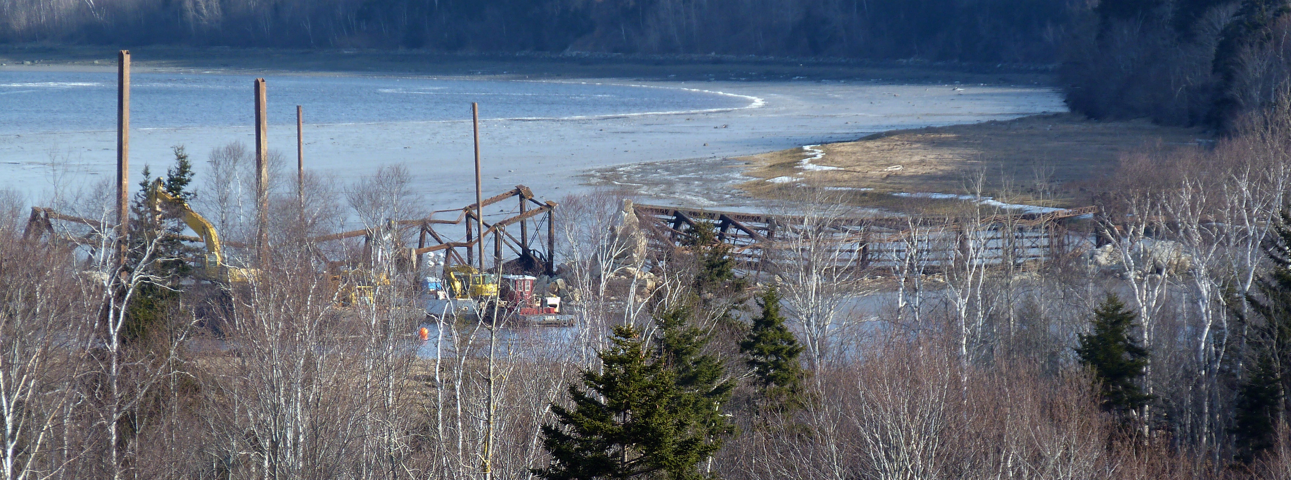 Dominion Atlantic Railway: Sissiboo River Bridge, Weymouth, Digby County, Nova Scotia, 27 Feb 2012