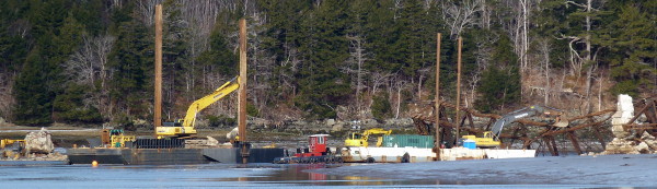 Dominion Atlantic Railway: Sissiboo River Bridge, Weymouth, Digby County, Nova Scotia, 27 Feb 2012