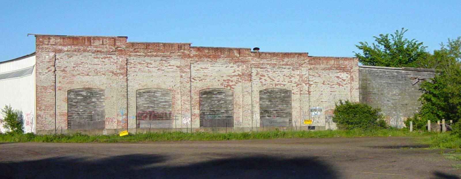 Nova Scotia: North wall, Dominion Atlantic Railway roundhouse at Kentville