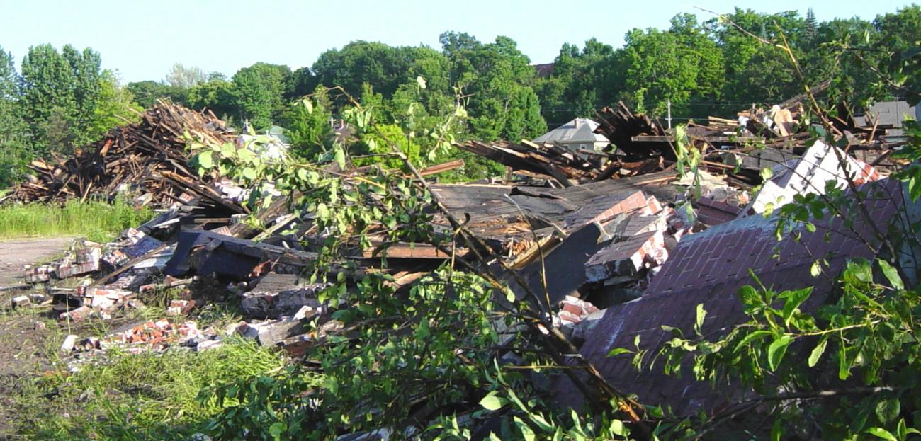 Demolition of the Railway Roundhouse at Kentville, Nova Scotia