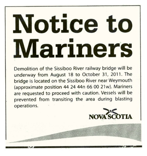 Dominion Atlantic Railway: Sissiboo River Bridge, Digby County, Nova Scotia,  3 Sep 2011