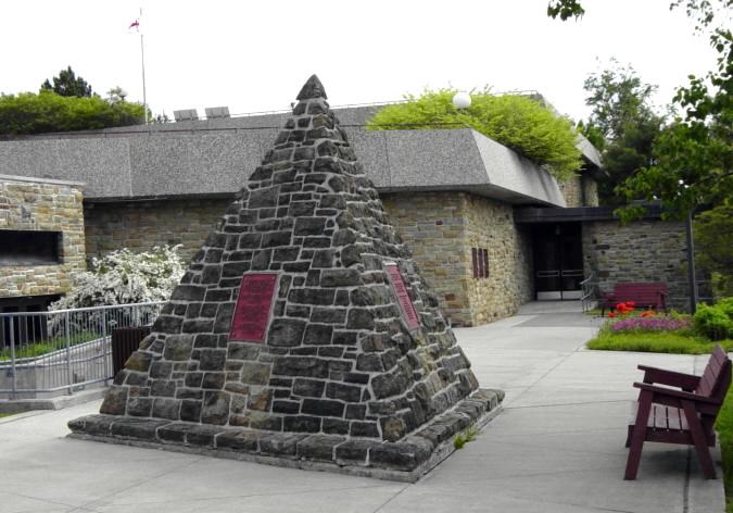 View showing the location of the three plaques