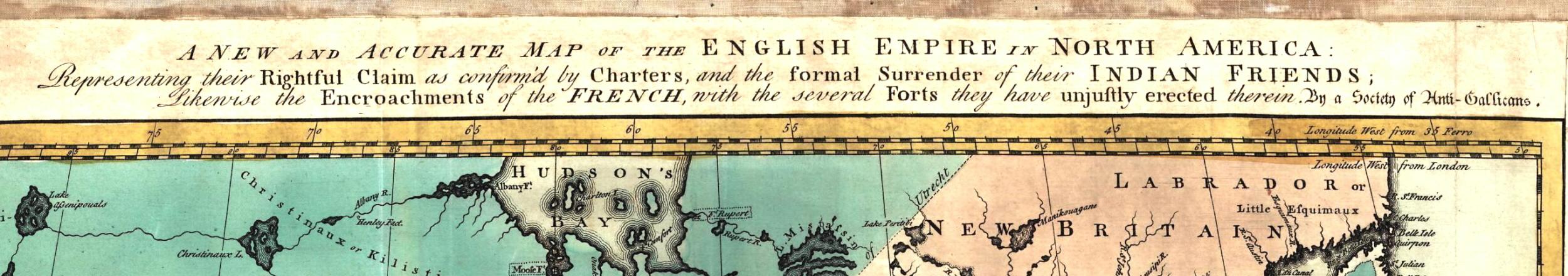 1755 map of the English Empire in North America